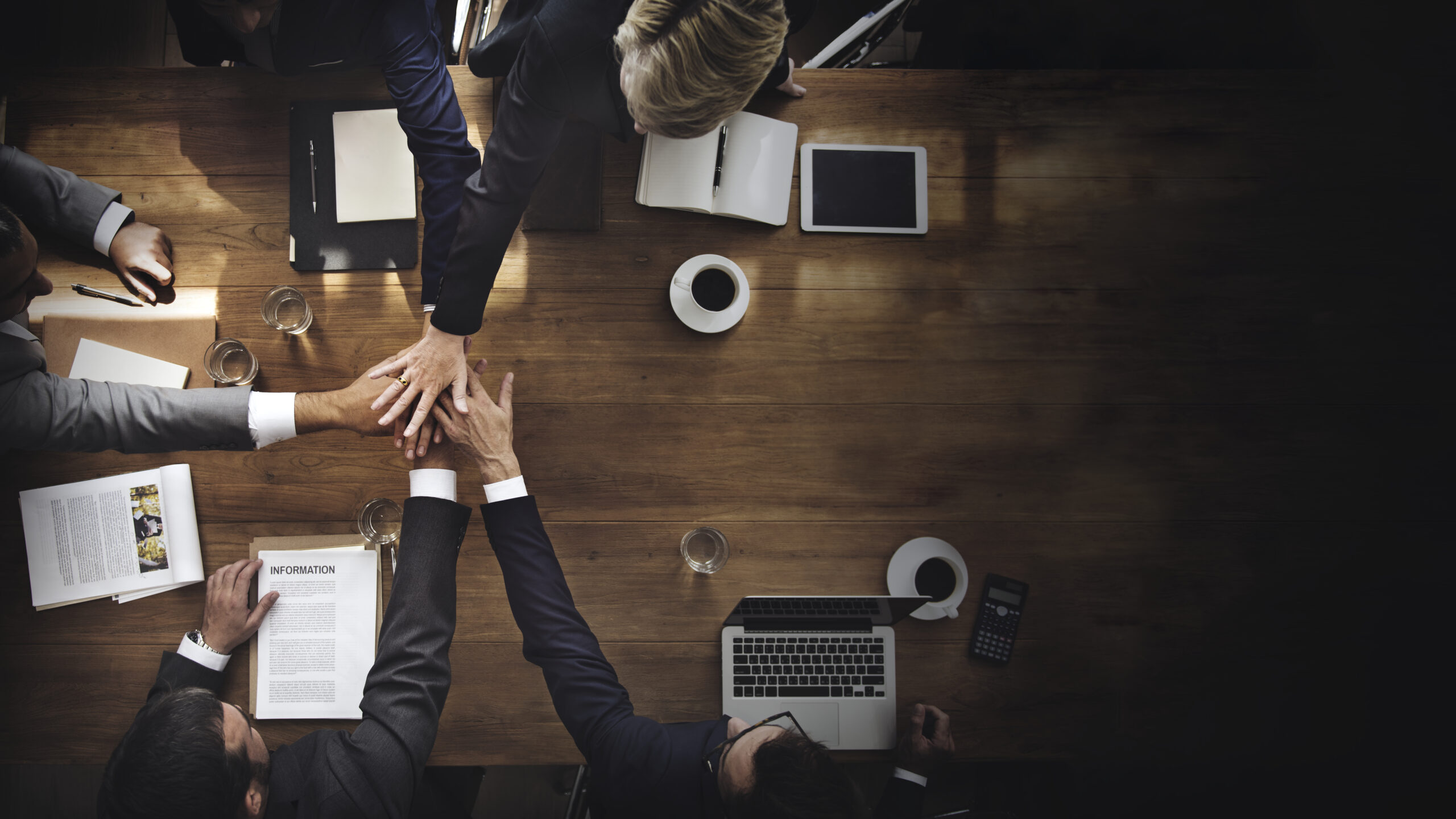 Aerial view of a business team Aerial view of a business team